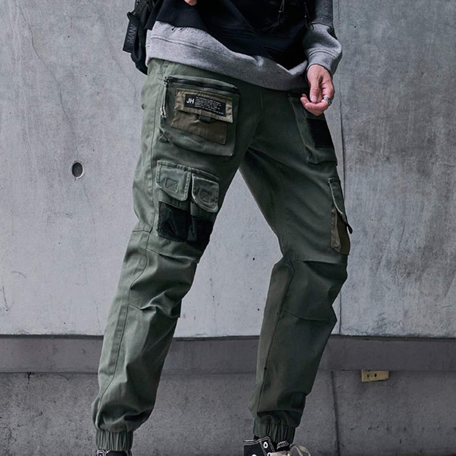 XYXIONGMAO Multi-Pocket lösa overaller vardagliga funktionella byxor cargo joggingbyxor techwear harem hip hop byxor för män