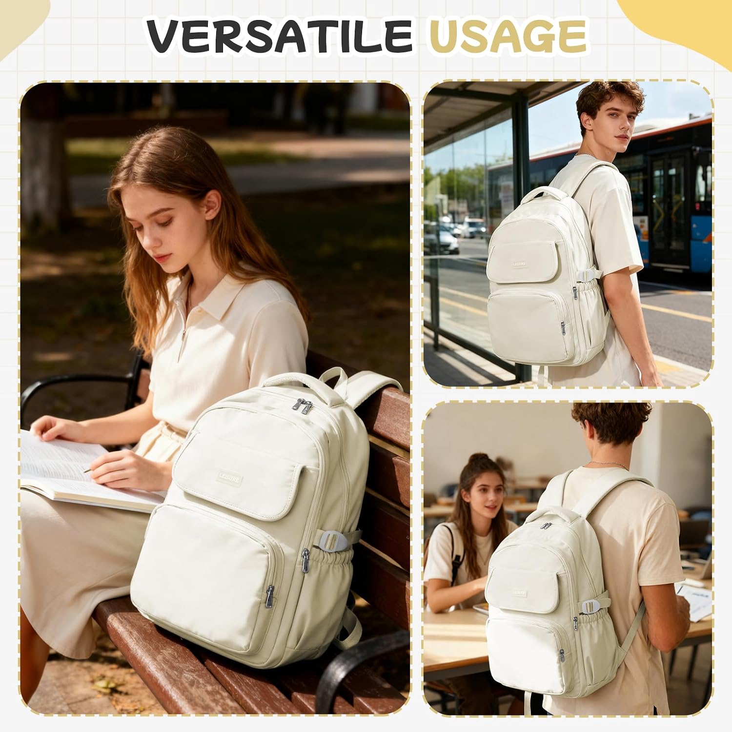 HYC00 Skolryggsäck Flicka Skolväska Lätt Ryggsäck Tjej Tonåring Bokväskor Skola Skolväskor Pojkar Laptop Ryggsäck Dam 14 Tum College Bag Fritidsryggsäck för Kvinnor Casual Dagsryggsäck,Blå
