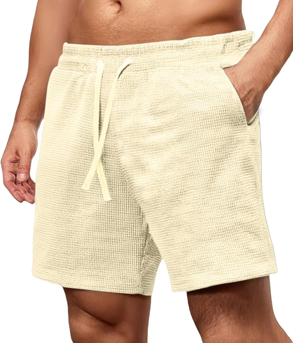 Herr Shopping Shorts För Stadsvandring Senior Man Lätt Skrynkelfri Stretch Andas Många Fickor Praktisk Elastisk Midja