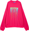 Sweatshirt män höst och vinter mode märke hiphop hög gata trend personlighet mörk serie lös rund hals tröja-rosaröd M, Rosenröd, M