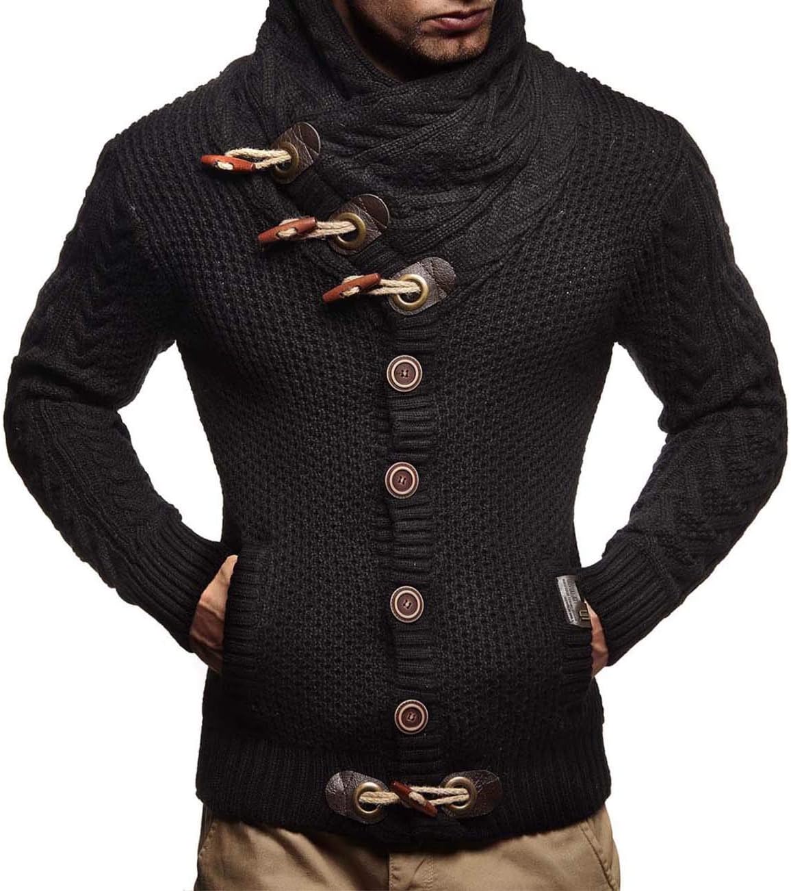 Leif Nelson Herrcardigan, jacka med sjalkrage, LN-4195