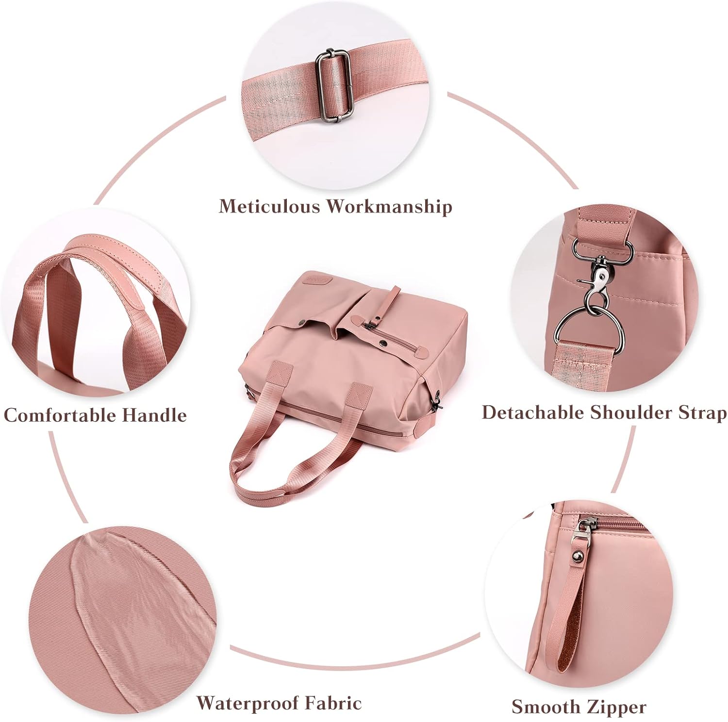 CORIOS Damaxelväska nylon handväska vattentät handväska ledig axelväska lätt bärkasse bärväska väska handtag väskor för arbete skola shopping resa vardag