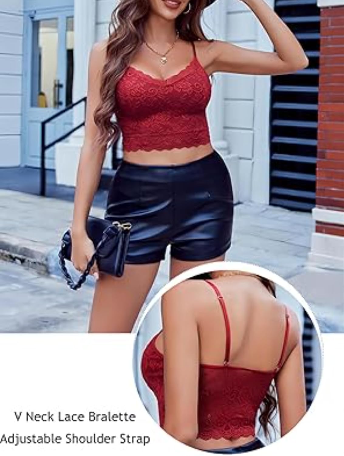 Avidlove dam spets bustier topp sexig bralette undertröja basic spagettiremmar camisole V-ringad rygg urtagning design tank toppar crop