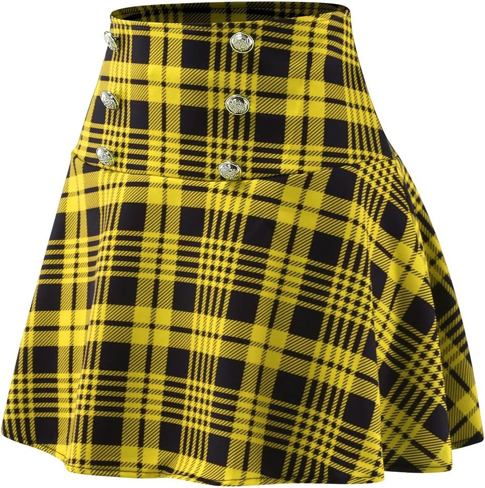 Leather Skirt plus Size Women Fashion Sexy Casual Lattice Printing A-line Mini Skirt Plaid Skirts