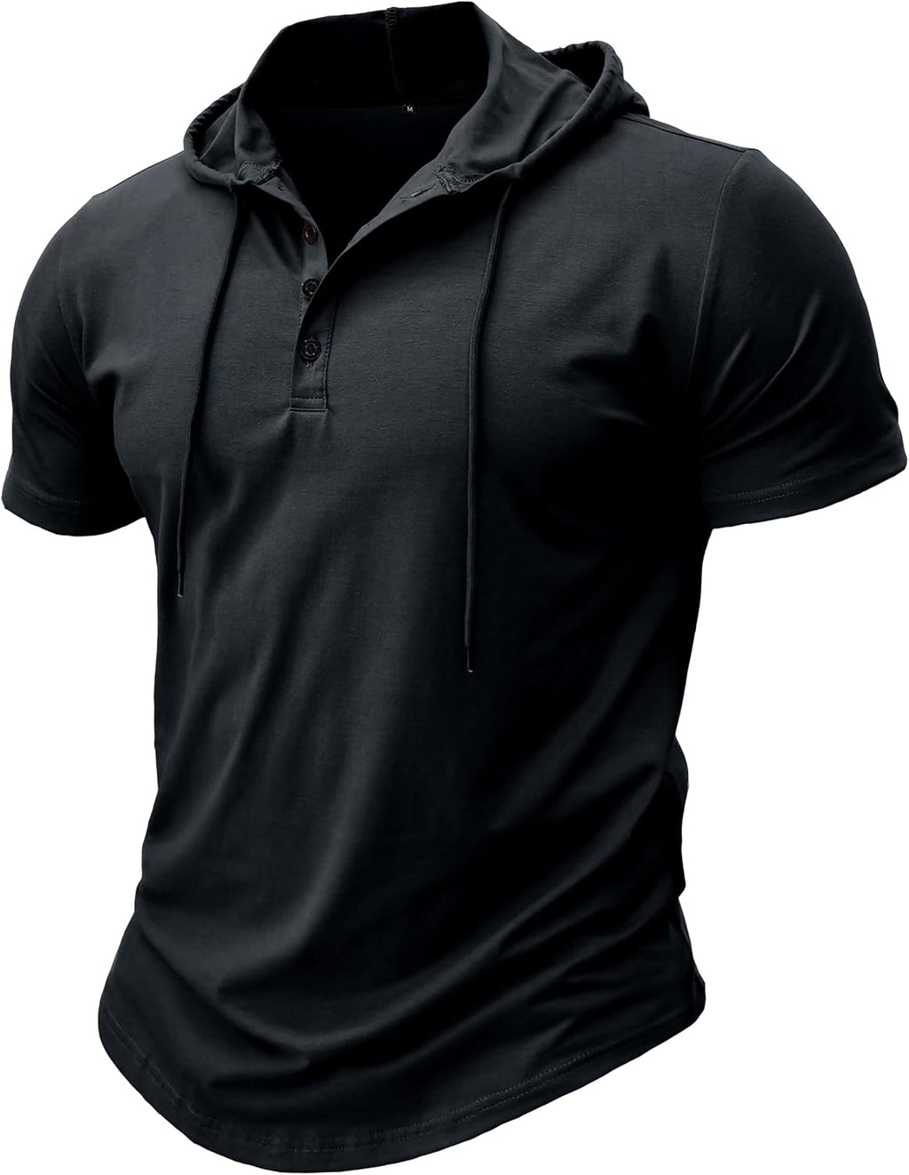 MakingDa Atletisk kortärmad huvtröja för män, moderiktig tränings- och gympullover, huvtröja, knapp, muskelpassform, somrig sweatshirt, lätt, hiphop, löpning, boxning, vandring, sport, tröja