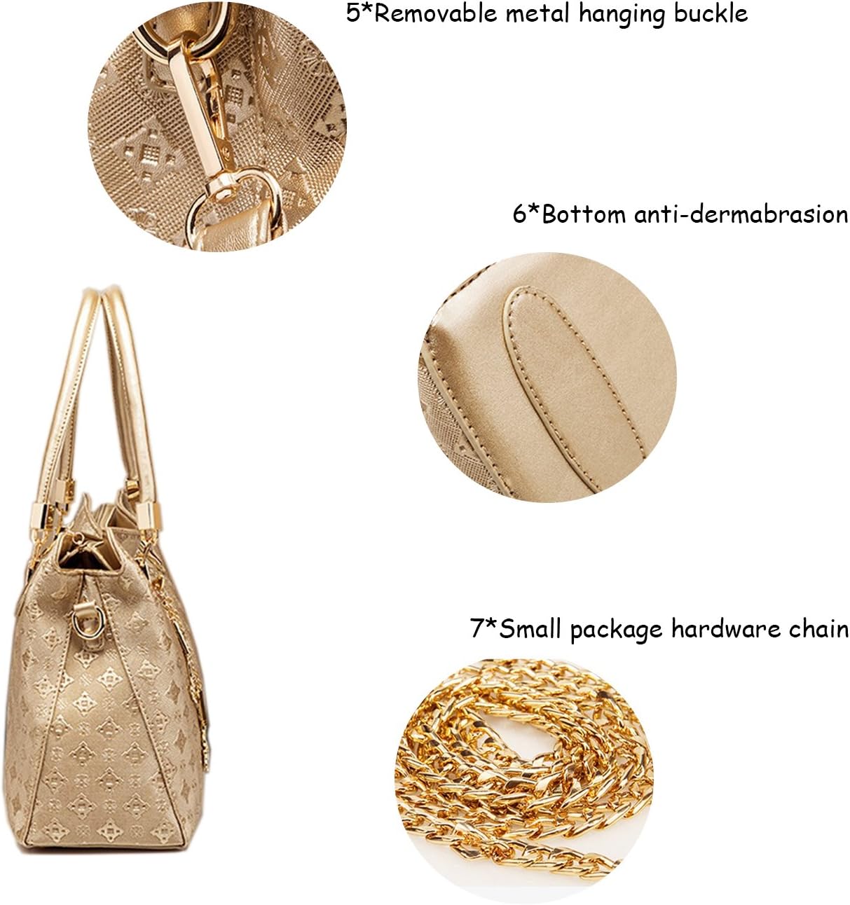 Chikencall dammode PU-läder Satchel Hobo Dam Väskor, Handväska + Axelväska + Handväska + Korthållare 4 st Set Tygväska Handväska