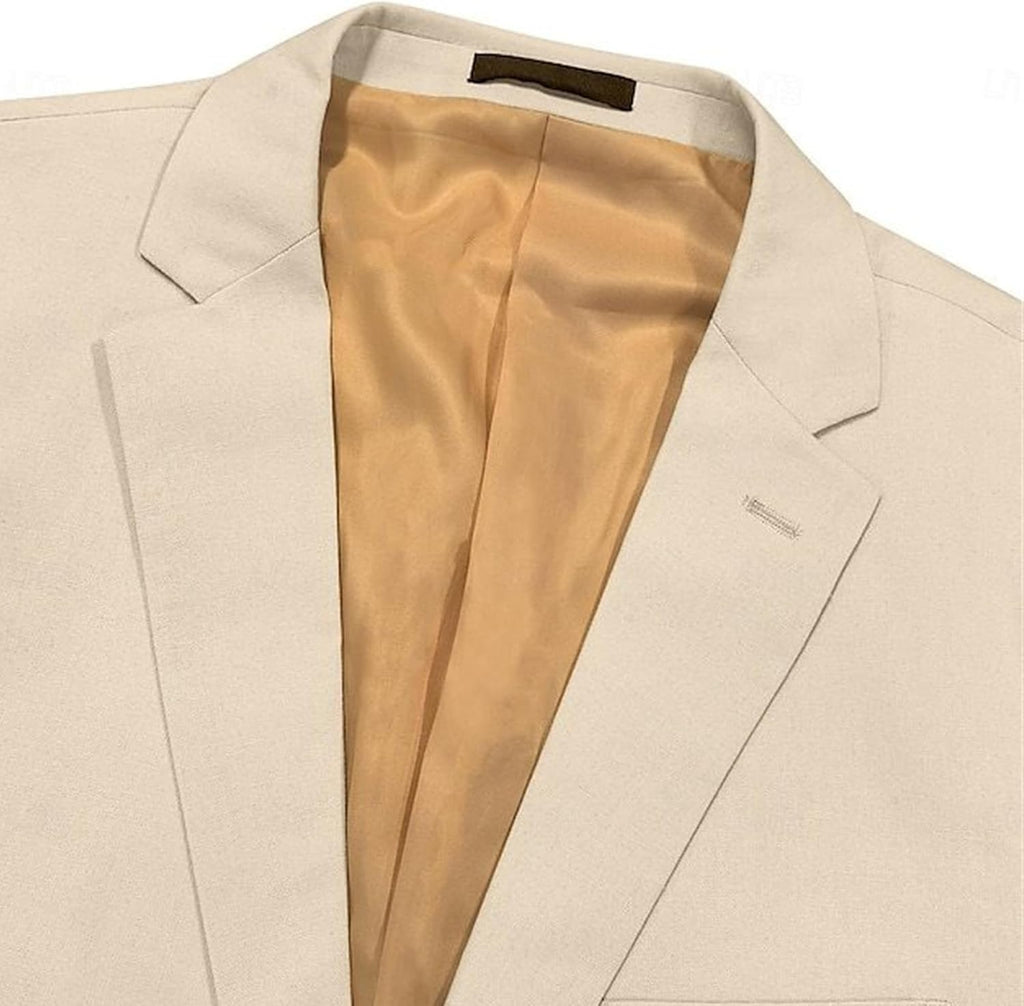 Herr Classic Fit bröllop formella set 2-delad kostym, solid jacka och byxor set för män bal fest & affärer