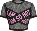 Freebily Sport Toppar Kvinnor Skjorta Dam Axelskydd Crop Top Långärmad Gym Dans Gym Jazz Hip Hop T-shirt Baseboll Cykling