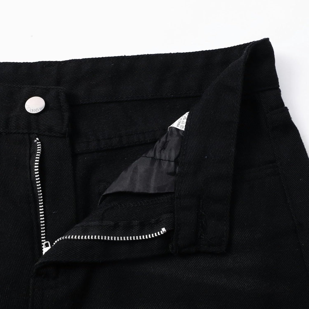 Generiska jeans korta byxor dam slip-jeans dam säckig jeans korta kostymjeans längd 28 tunna kort stretch Y2k lämplig för fritid och hem