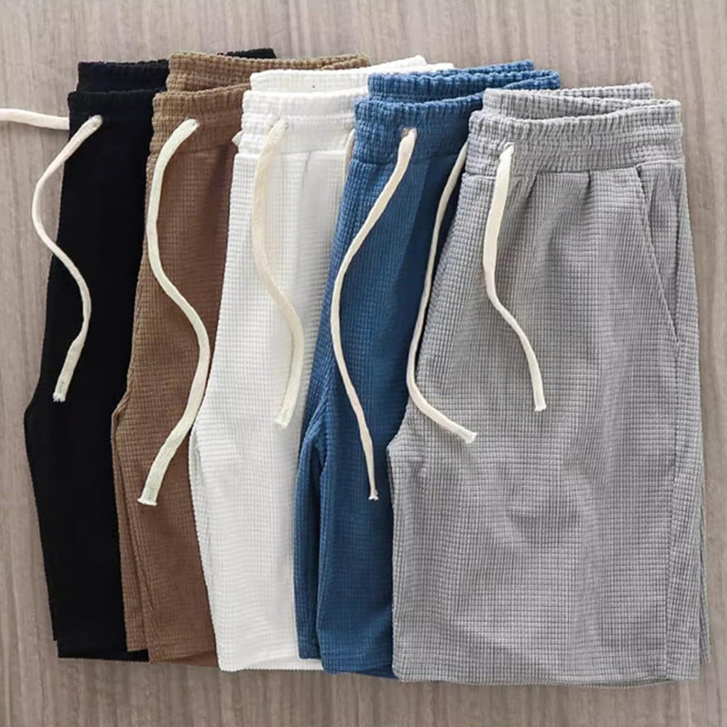 Herr Shopping Shorts För Stadsvandring Senior Man Lätt Skrynkelfri Stretch Andas Många Fickor Praktisk Elastisk Midja