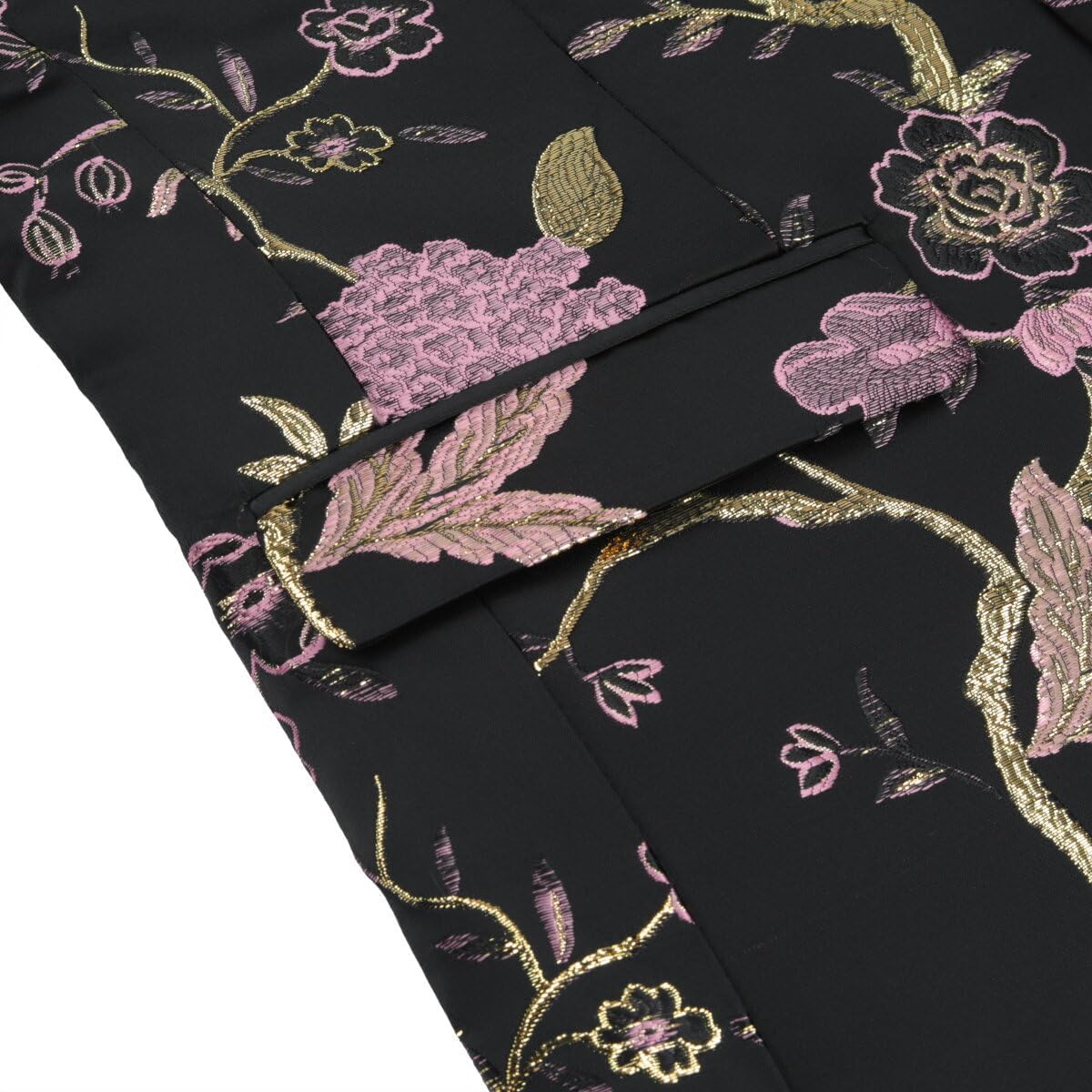 YOUTHUP Broderi blazer för män smal passform blommig kostym jacka snygg blommig smoking jackor