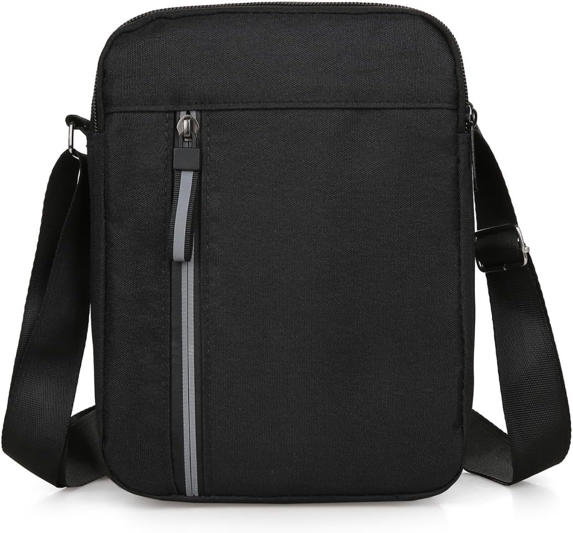 Aucuu Axelväska för män, Oxford Crossbody väska, vattentät liten sidoväska för män, ledig handväska, messengerväska med dragkedja och justerbar rem, lätt bröstväska för daglig användning, arbete