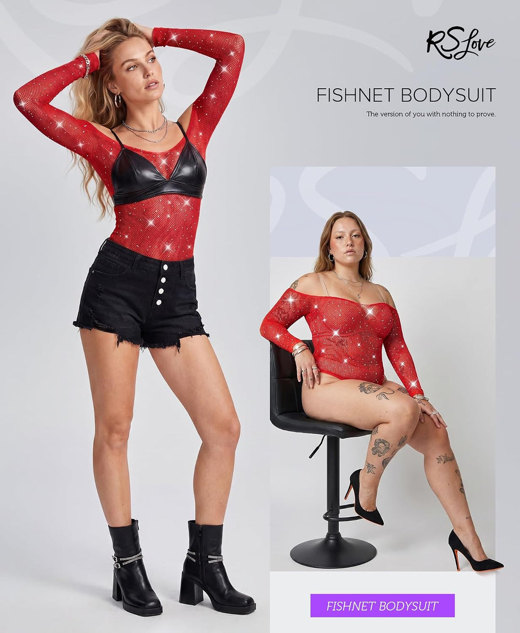 RSLOVE damunderkläder fisknät bodysuit sexiga kläder nät kroppsstrumpor