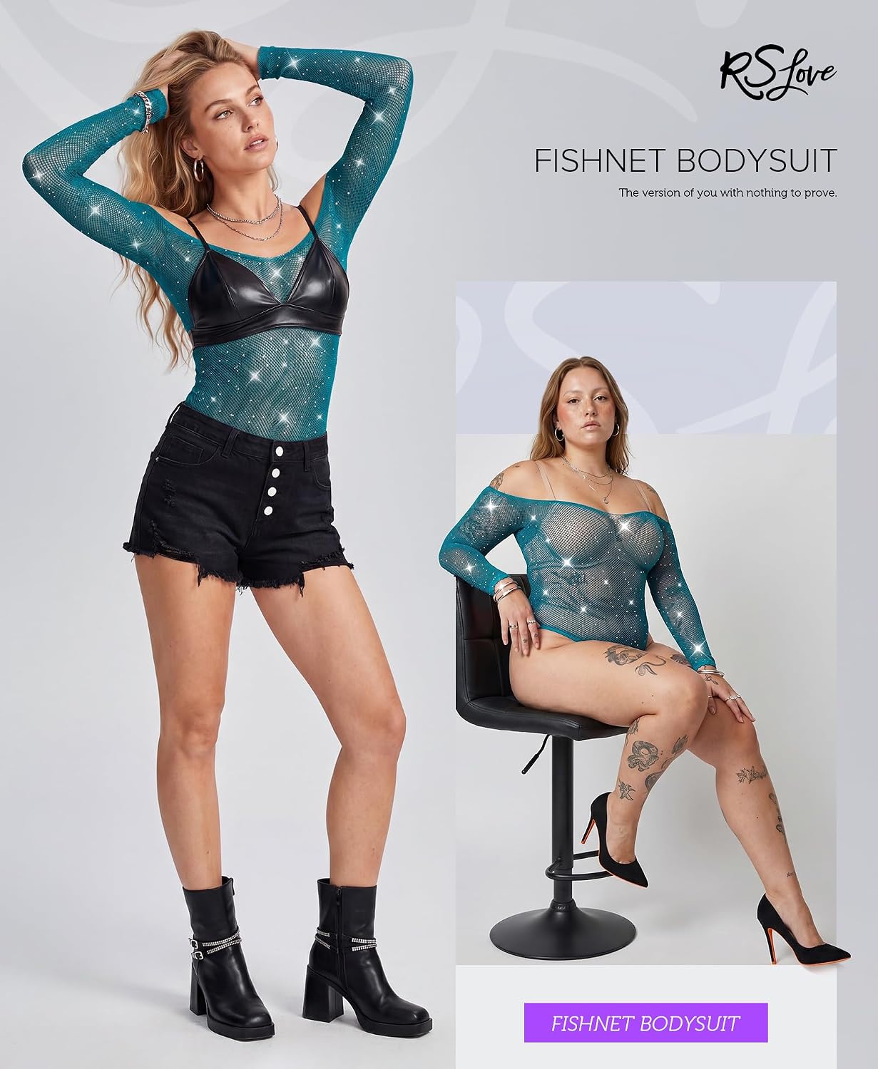 RSLOVE damunderkläder fisknät bodysuit sexiga kläder nät kroppsstrumpor