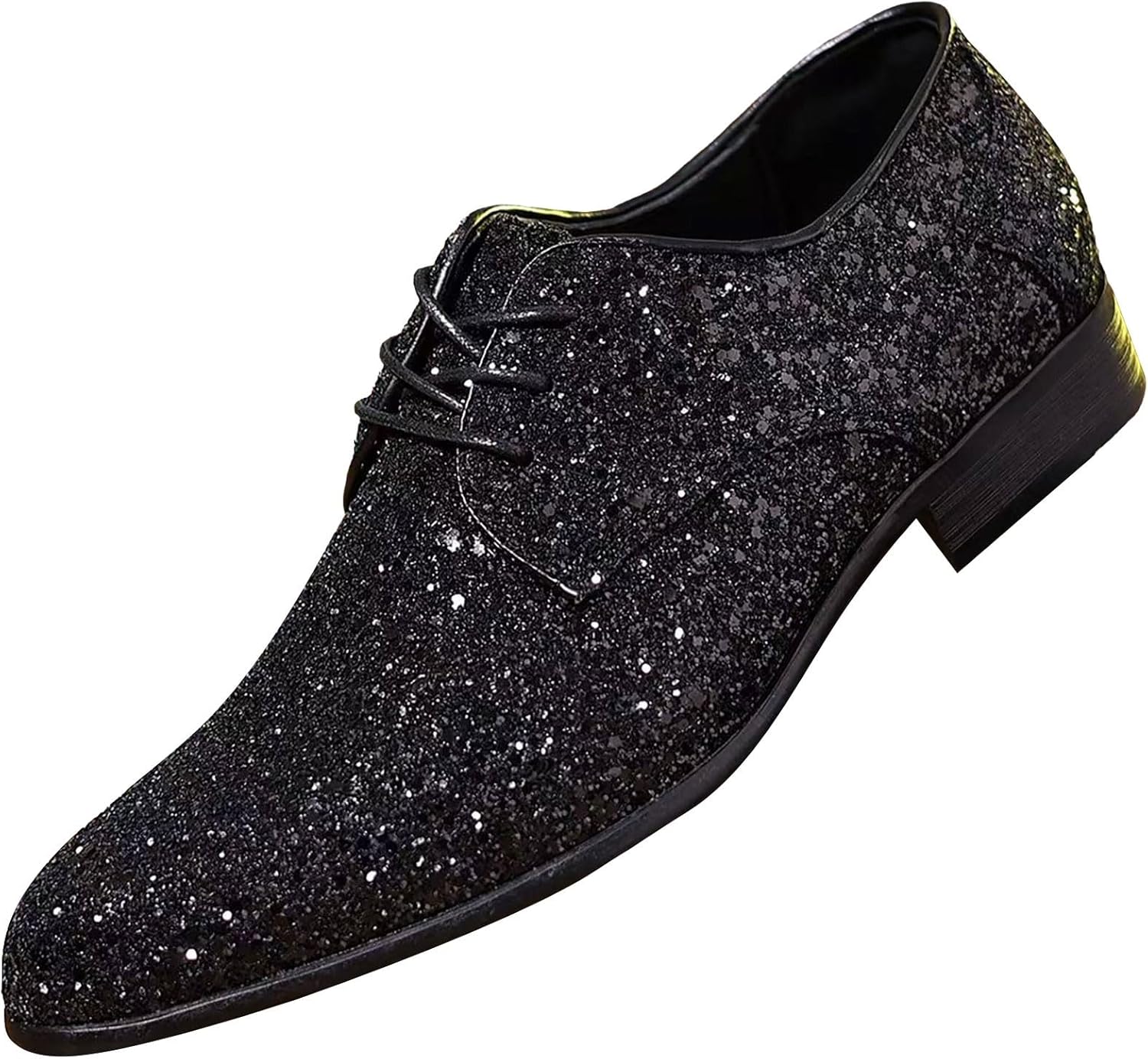 Gnistrande glitter snörning Oxfords klassiska formella bal klänning skor mode bröllopsfest kväll skor för speciella tillfällen