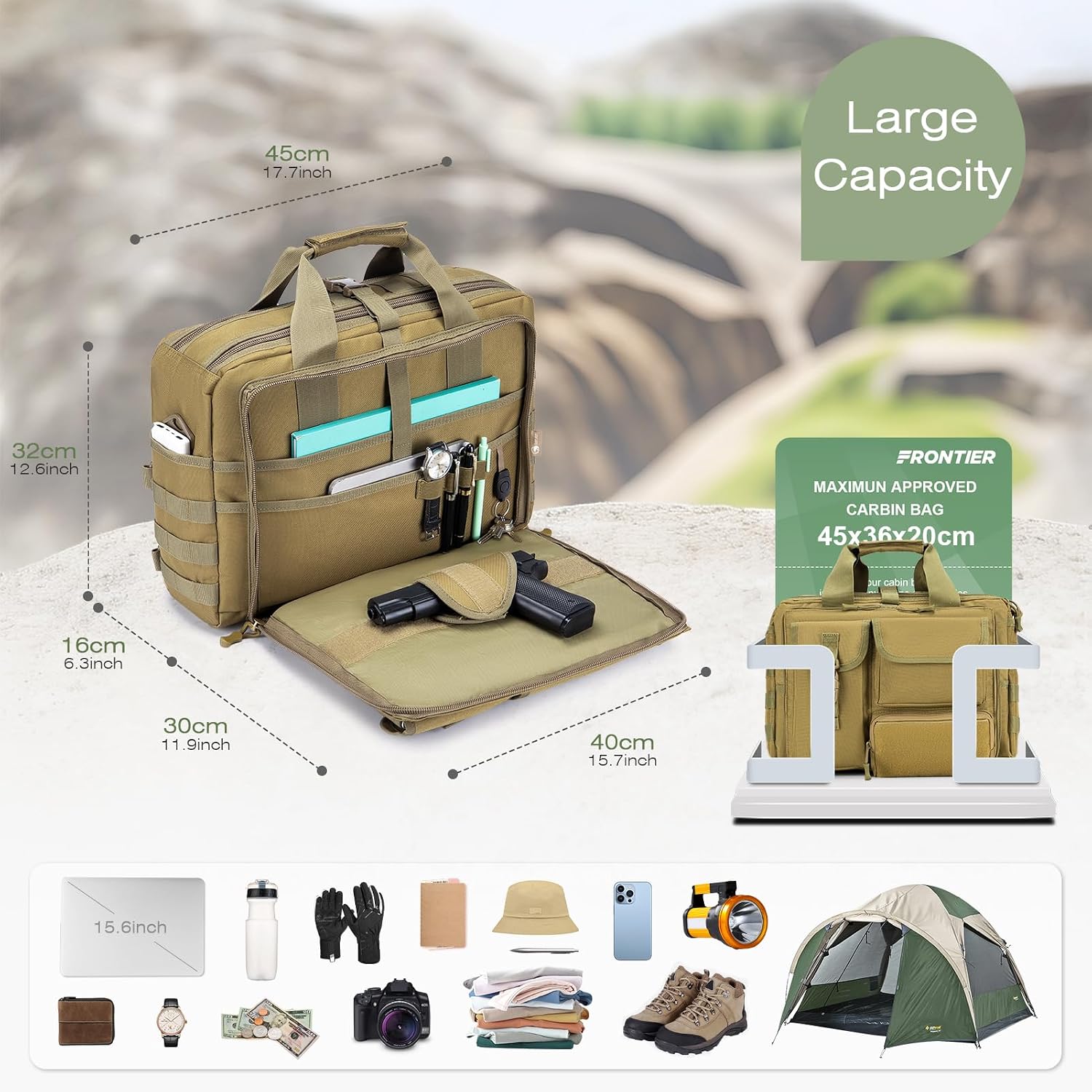 SPAHER Portfölj Herr Arbetsväska Herr Laptopväska 14/15,6/17,3 tum Business Tactical Bag Militärväska Axelväska Messenger Bag Herr Present för Kvinnor Herr