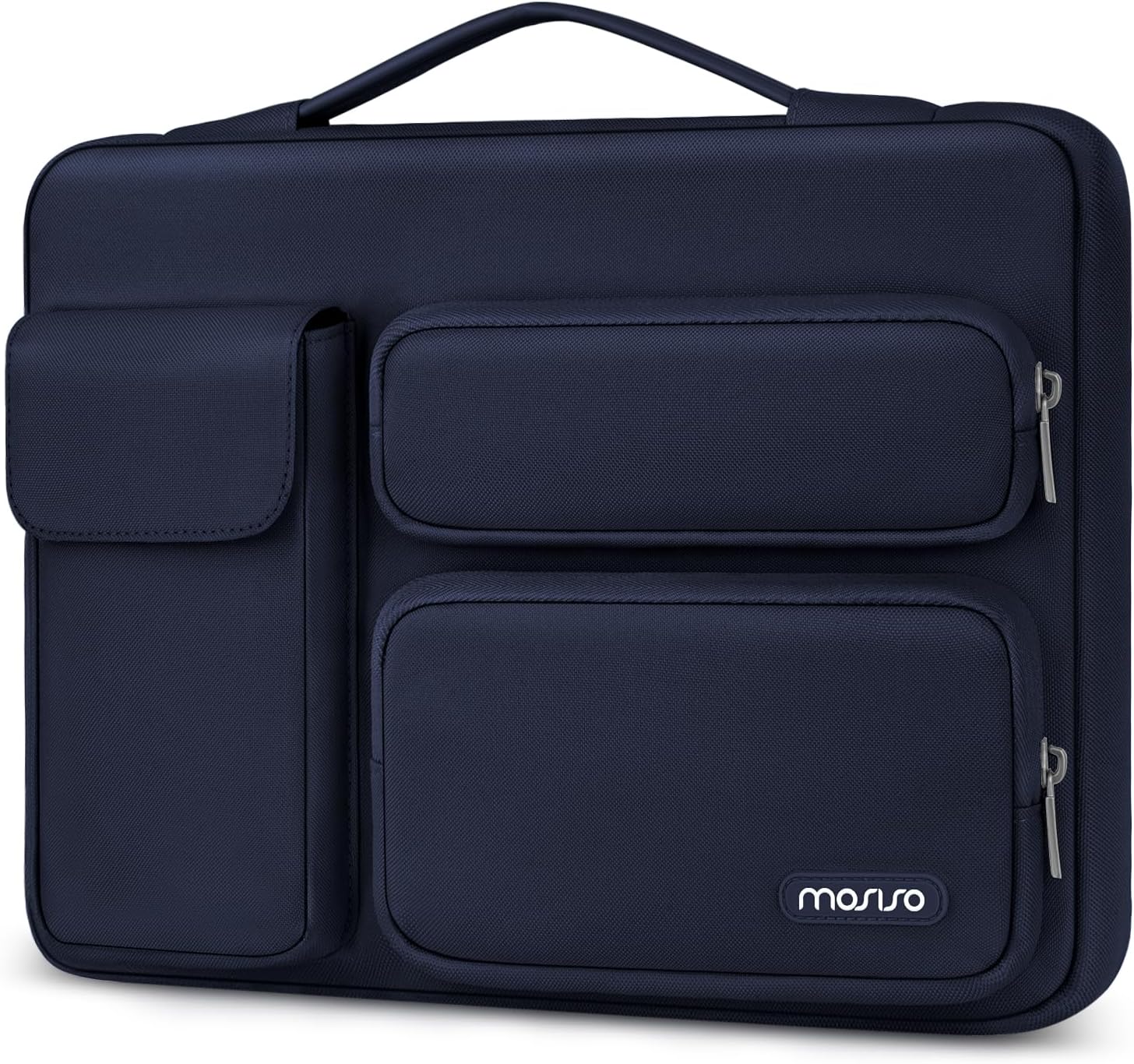 MOSISO 360 Protective Laptop Sleeve 14 inch, Laptop Sleeve Compatible with HP Dell ASUS Acer, HP Stream, Dell Latitude, IdeaPad, Side Opening Bag with 2 Raised and 1 Flapover Pockets