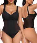 Niwicee Shapewear Body Body Shapewear Bodysuit Platt Mage Omslagring String Underkläder Smal Shaper Shaping Sexig Mesh Fajas Justerbar axelrem
