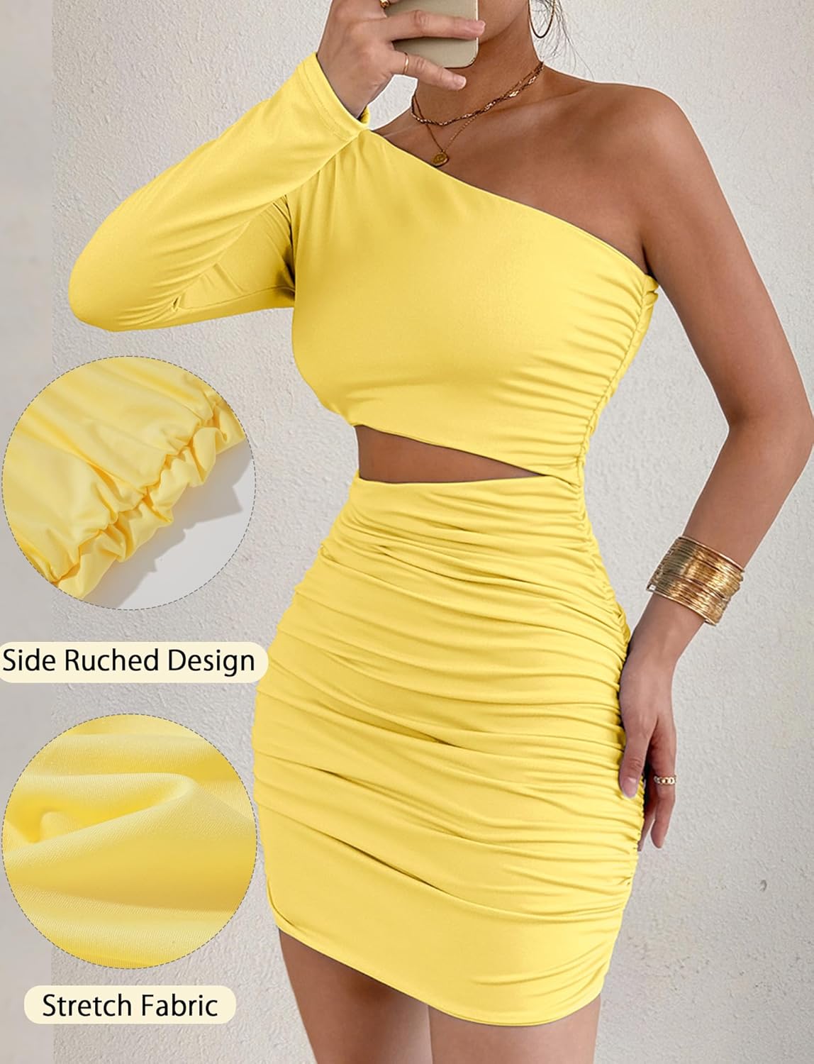 Långärmad damklänning, elegant miniklänning, sexig festklänning, kort cocktailklänning, off shoulder, fritidsklänning, bodycon omlottklänning, enfärgad bröllopsklänning