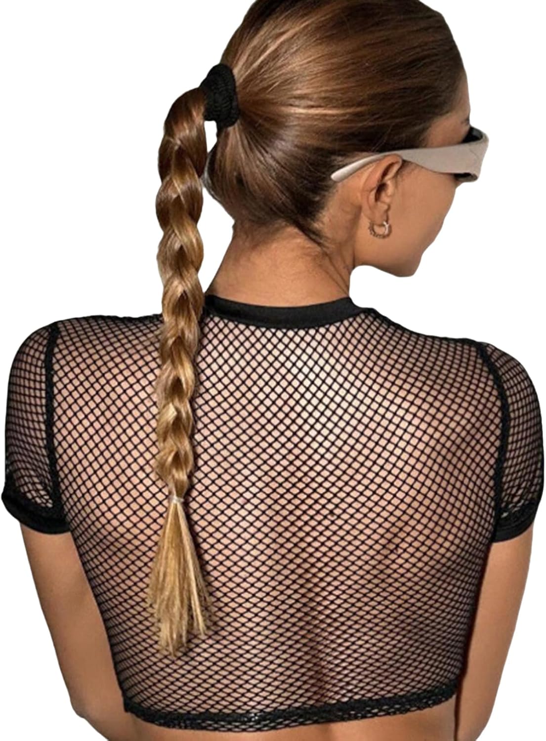 Freebily Sport Toppar Kvinnor Skjorta Dam Axelskydd Crop Top Långärmad Gym Dans Gym Jazz Hip Hop T-shirt Baseboll Cykling