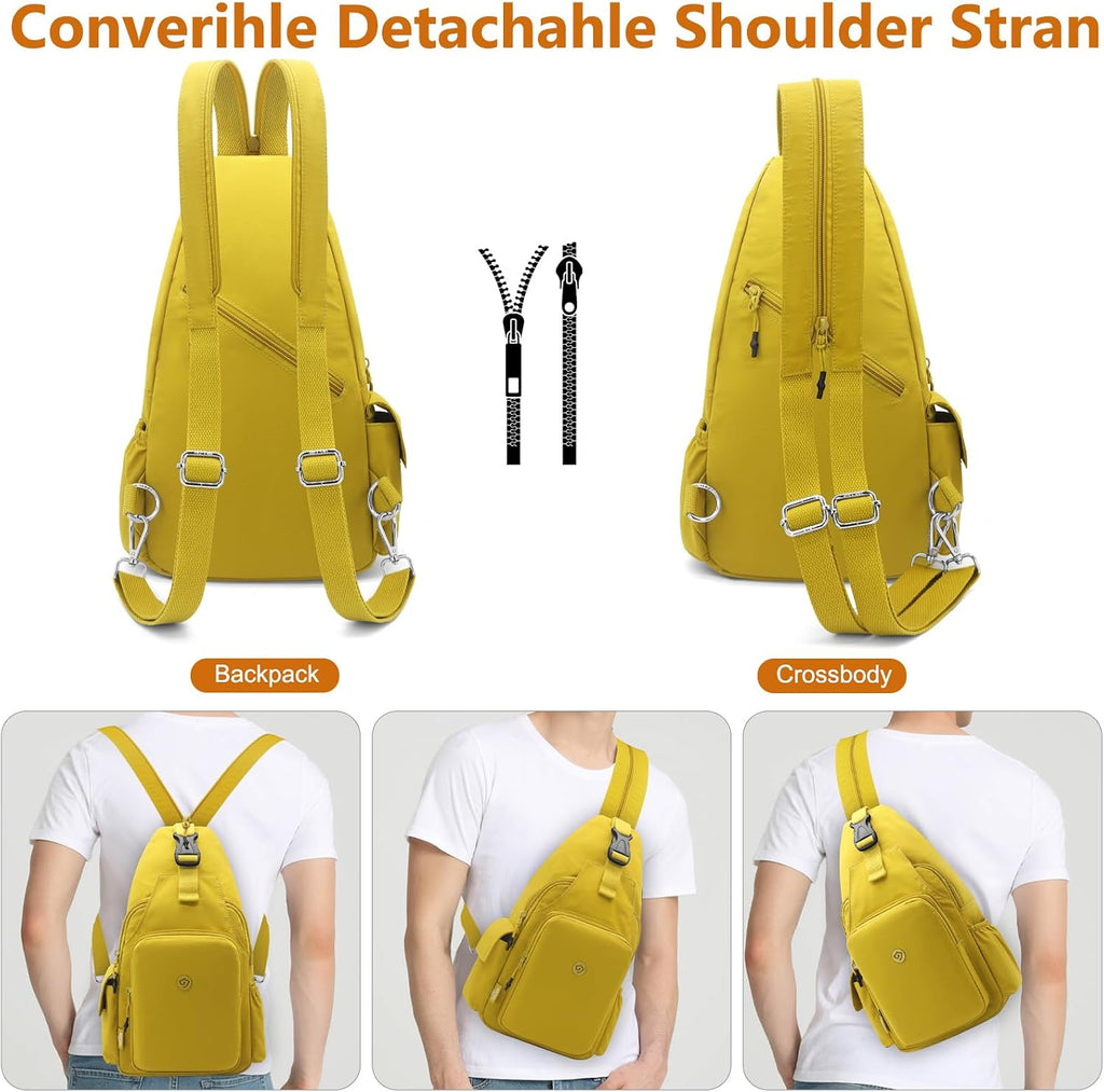 Bröstväska liten ryggsäck herr crossbody väska sling väska lätt bröstväska stöldskydd nylon ryggsäck axelväska herr dam för cykling resor sport