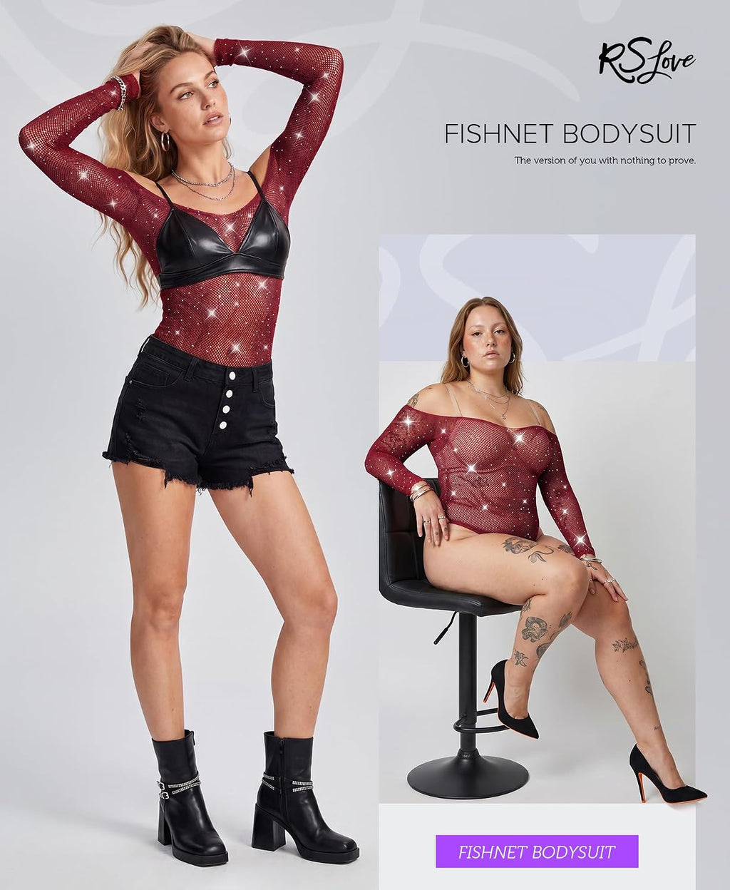 RSLOVE damunderkläder fisknät bodysuit sexiga kläder nät kroppsstrumpor