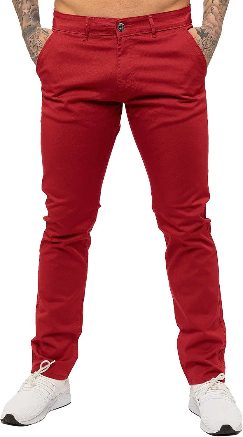 989Zé ENZO mäns Skinny Slim Fit Chinos stretchbyxor byxor