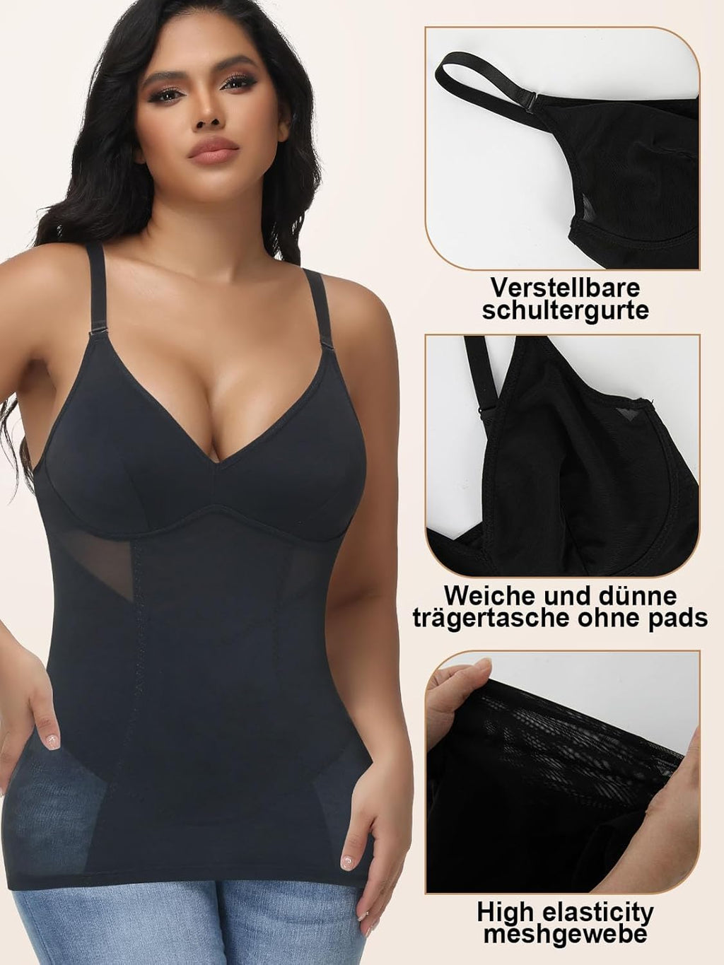 Joyshaper Compression Cami Top för Kvinnor Bodycon Tanktoppar Slimming Tummy Control Shaping Vest