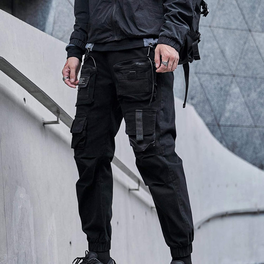 XYXIONGMAO Multi-Pocket lösa overaller vardagliga funktionella byxor cargo joggingbyxor techwear harem hip hop byxor för män