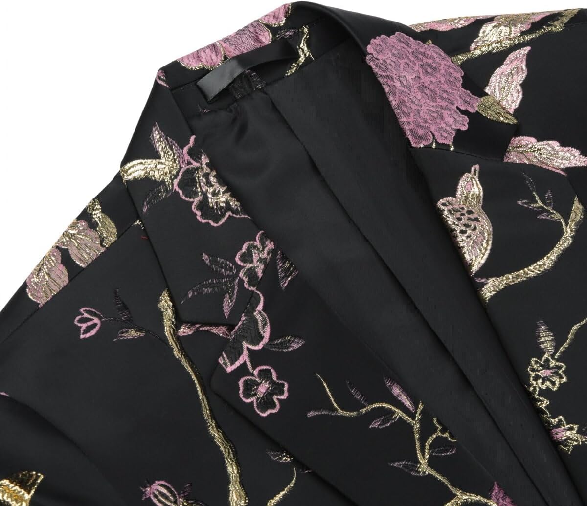YOUTHUP Broderi blazer för män smal passform blommig kostym jacka snygg blommig smoking jackor