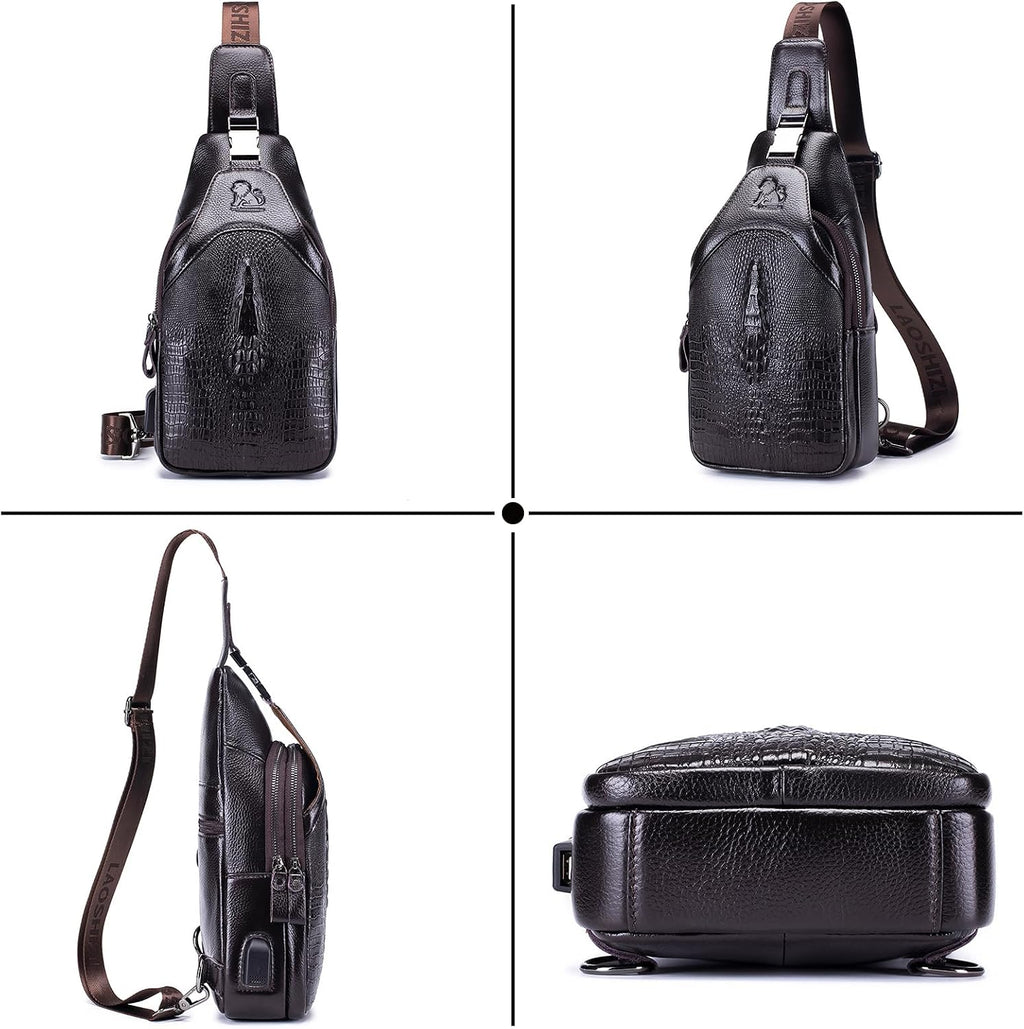 pundarika läder män väska crossbody, man väskor för män crossbody, herrar axelväska, justerbar axelrem