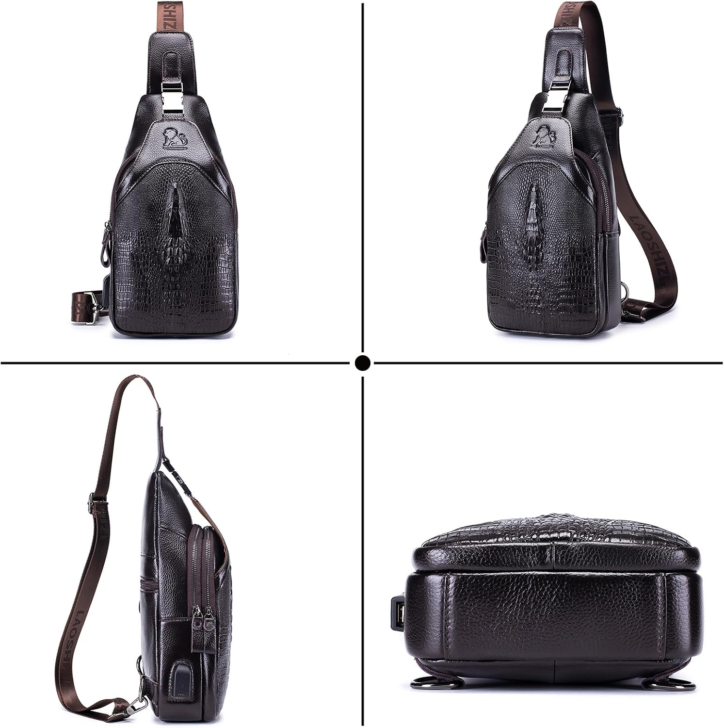 pundarika läder män väska crossbody, man väskor för män crossbody, herrar axelväska, justerbar axelrem