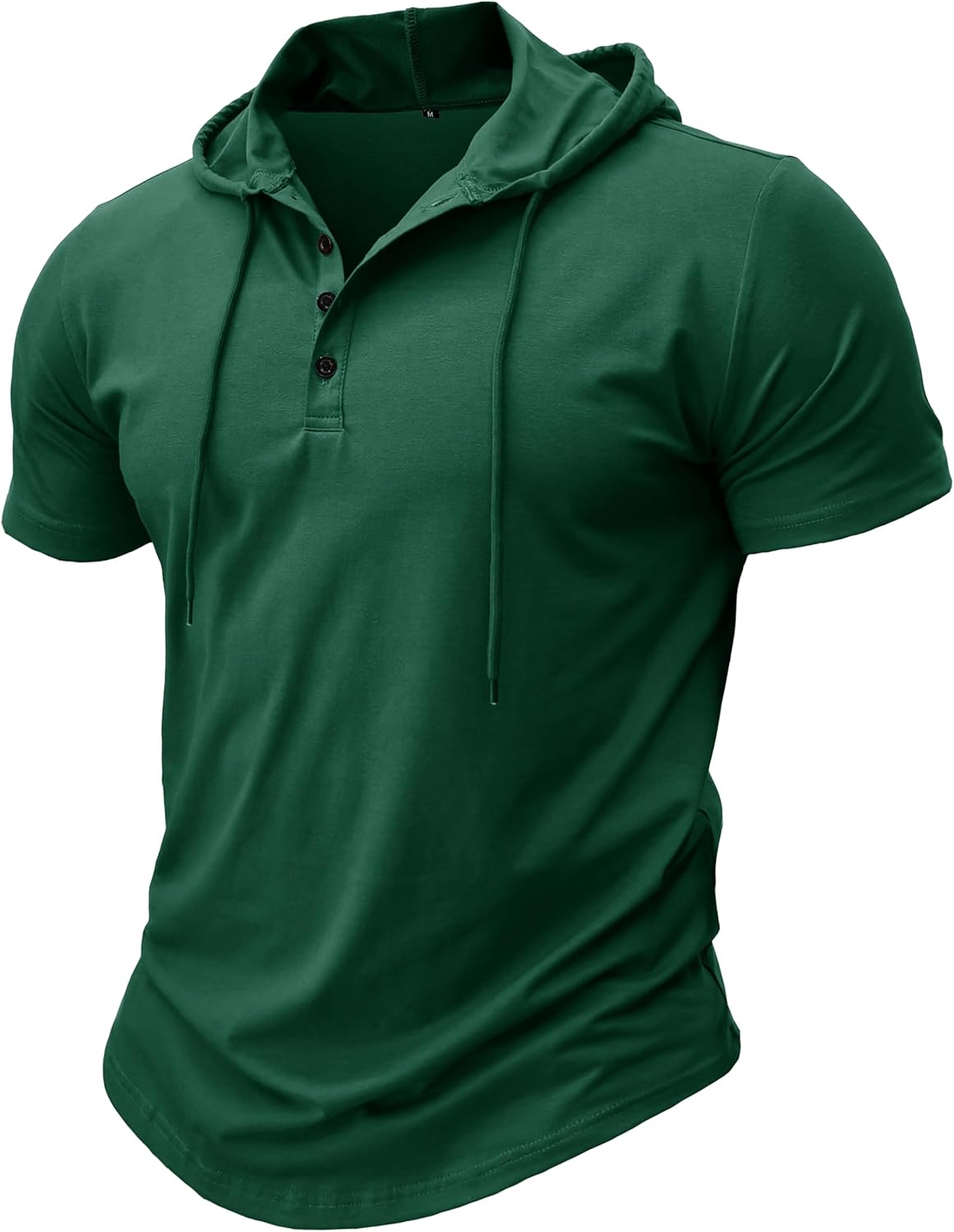 MakingDa Atletisk kortärmad huvtröja för män, moderiktig tränings- och gympullover, huvtröja, knapp, muskelpassform, somrig sweatshirt, lätt, hiphop, löpning, boxning, vandring, sport, tröja
