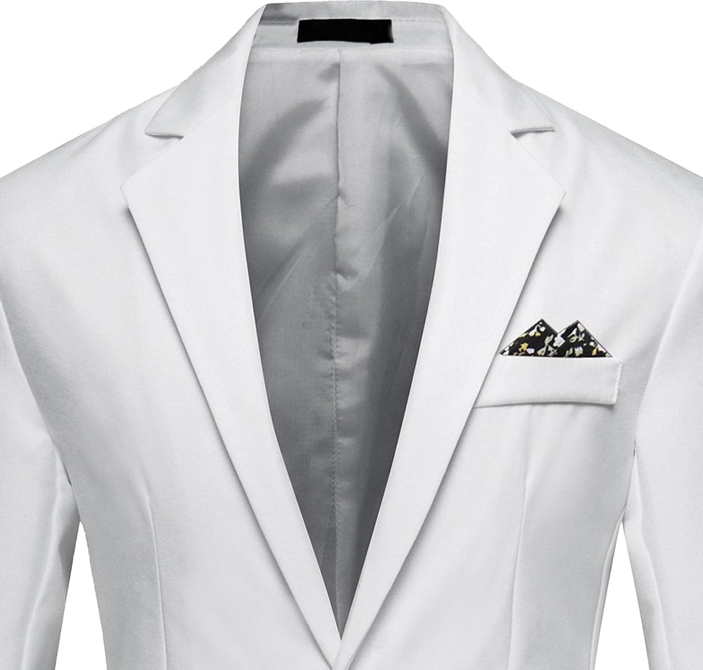 Herr smal passform en knapp blazer jacka notch kavajslag svart trim ficka solid sportdräkt kappa för vardaglig fest bal