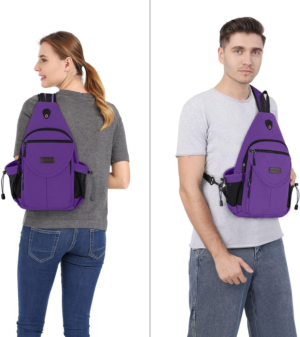 MOSISO Ryggsäck för slinga, kanvas crossbody vandring vardagsväska väska med stöldficka