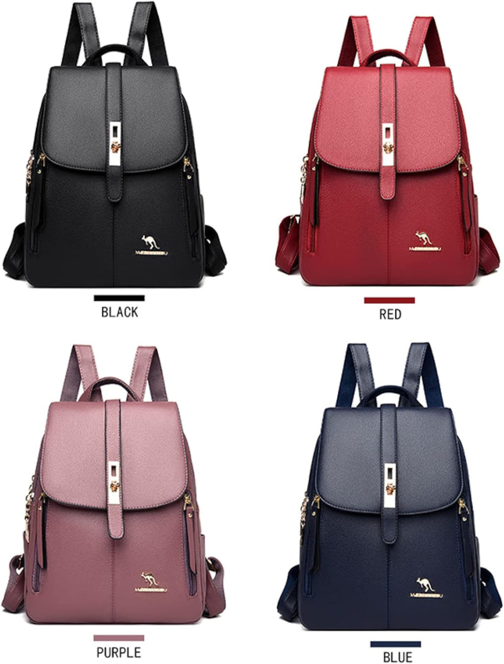 Backpack Purse Women Shoulder Bags Leather Backpacks Female Dayback Large Capacity School Bag For Girls,Blue,24 * 14 * 30CM