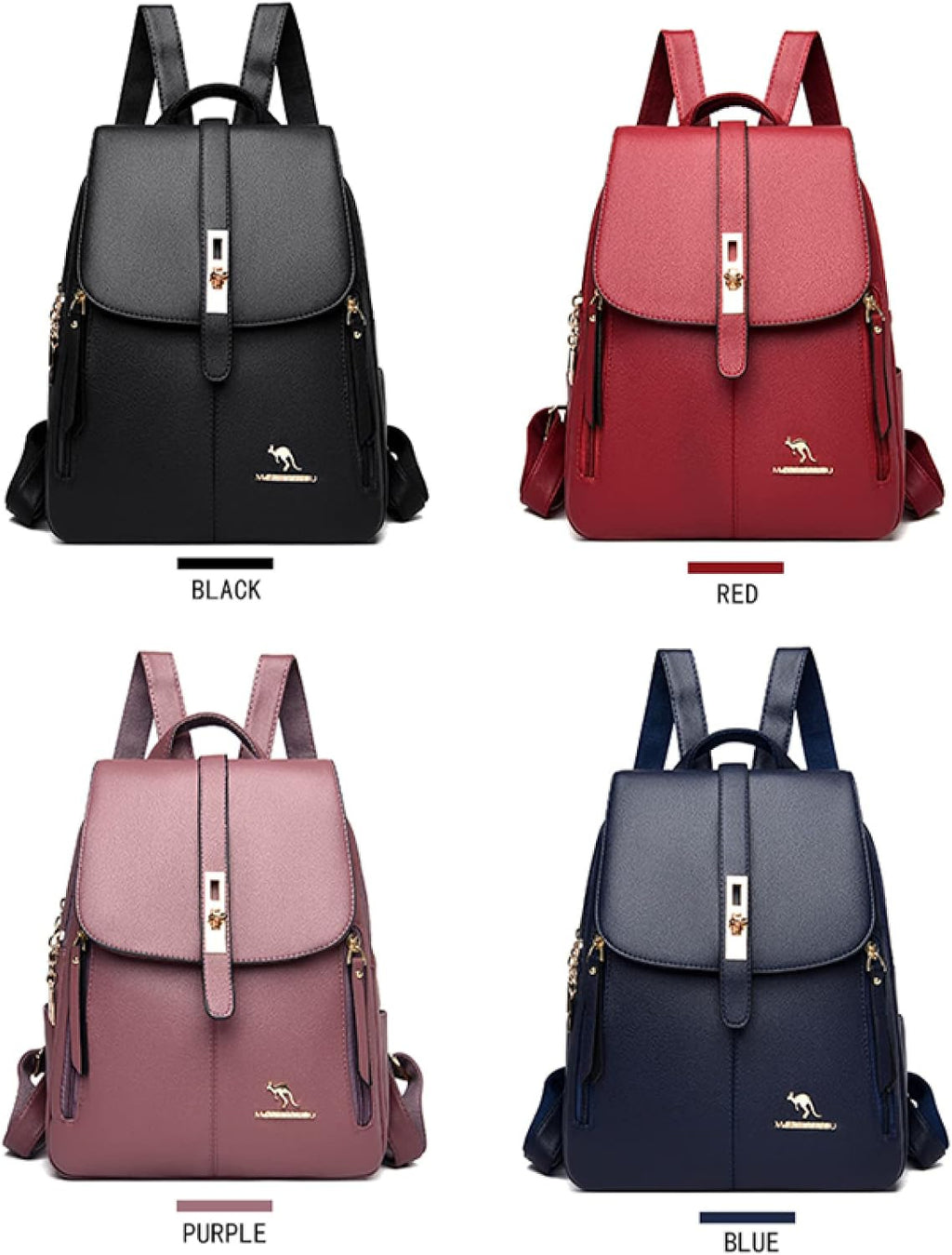 Backpack Purse Women Shoulder Bags Leather Backpacks Female Dayback Large Capacity School Bag For Girls,Blue,24 * 14 * 30CM