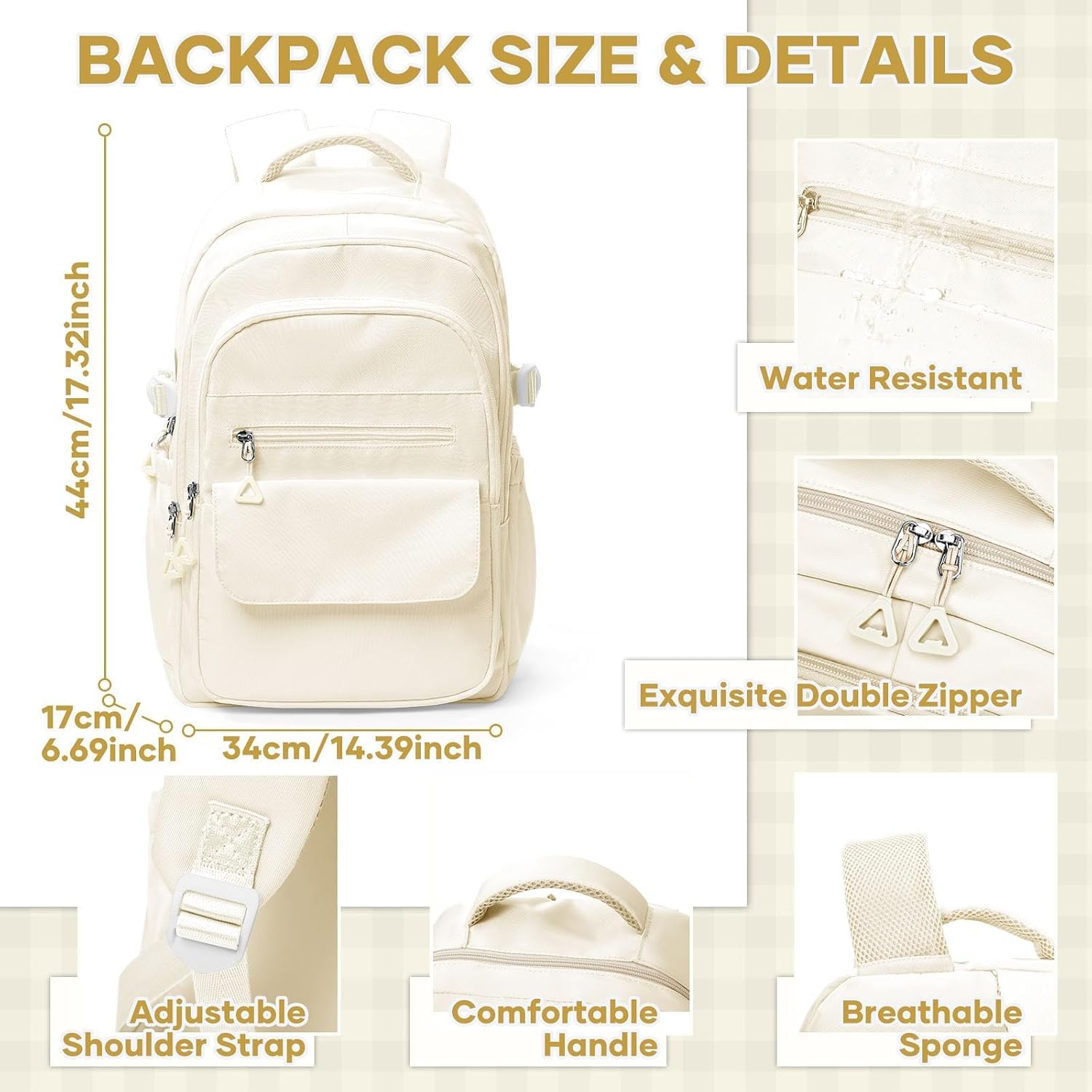 HYC00 Skolryggsäck Flicka Skolväska Lätt Ryggsäck Tjej Tonåring Bokväskor Skola Skolväskor Pojkar Laptop Ryggsäck Dam 14 Tum College Bag Fritidsryggsäck för Kvinnor Casual Dagsryggsäck,Blå
