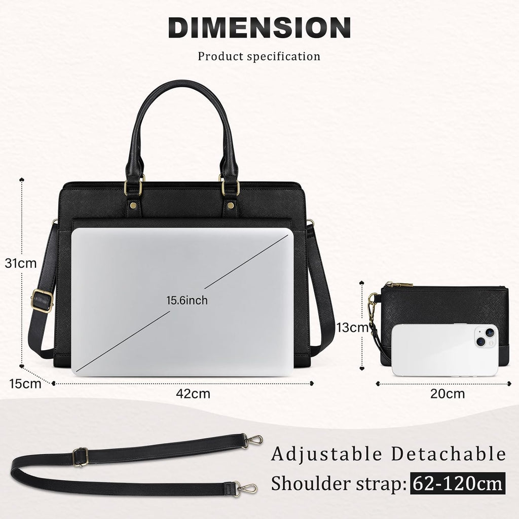 RAINSMORE Handväska damer shopper damer stor med plånbok 2-delat set