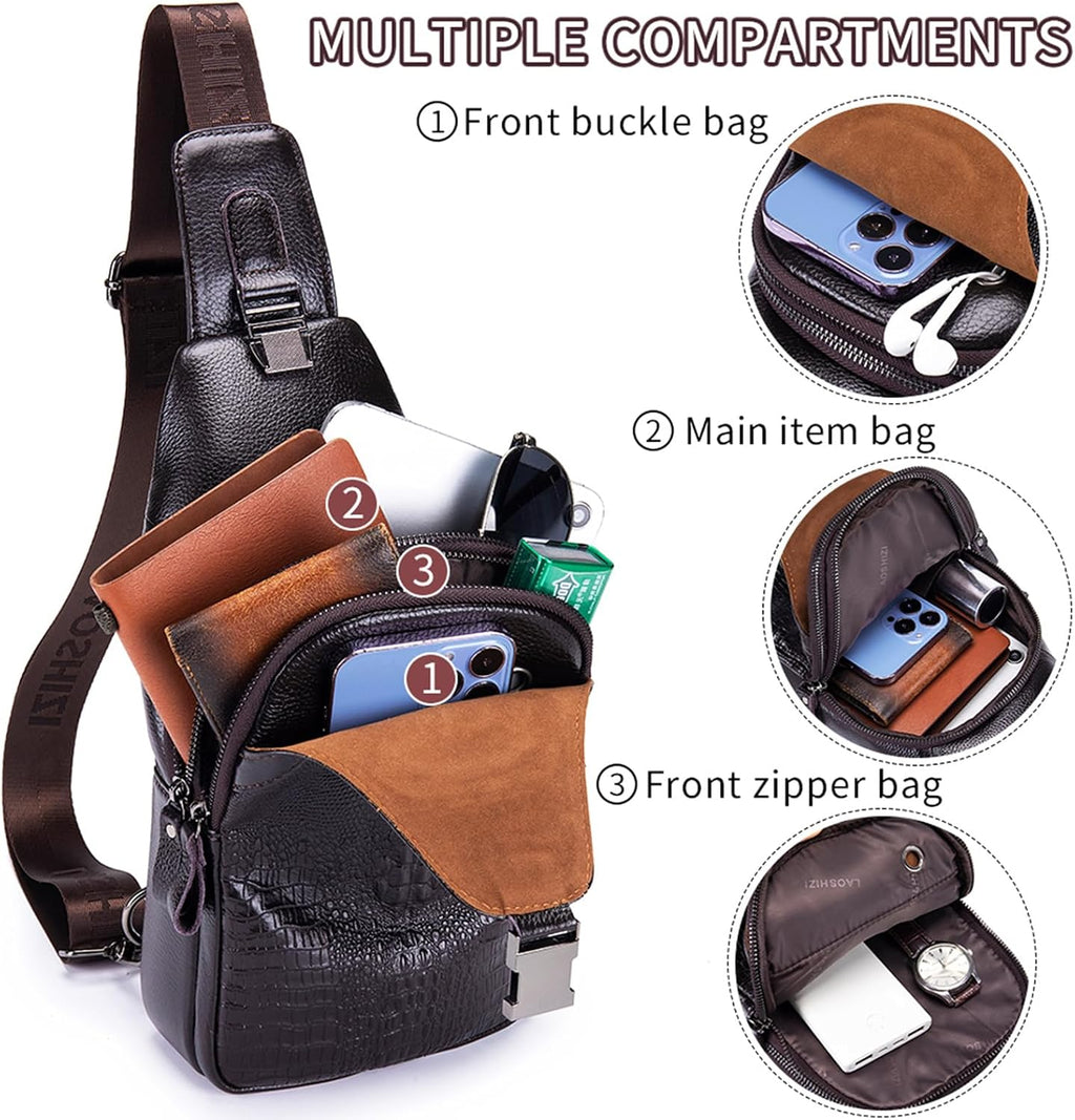 pundarika läder män väska crossbody, man väskor för män crossbody, herrar axelväska, justerbar axelrem