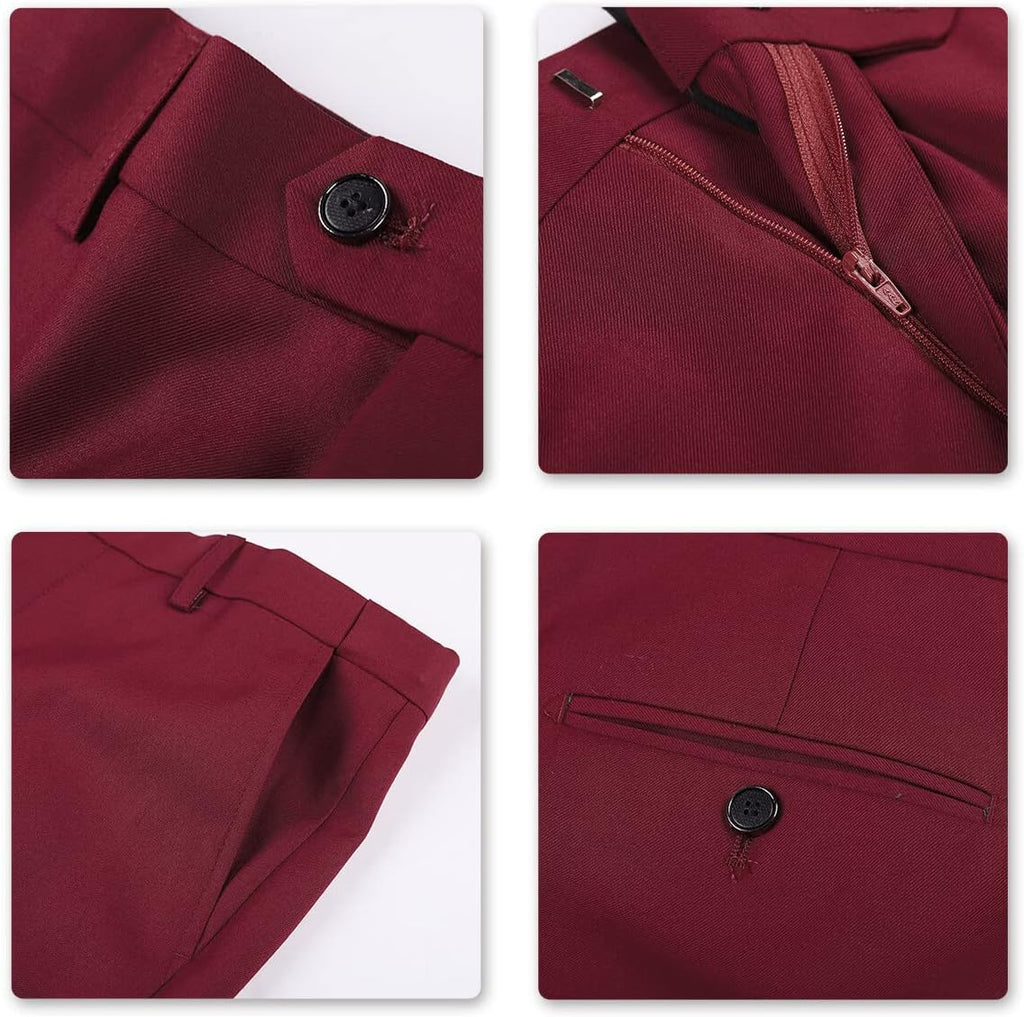 YOUTHUP 3-delad kostym smal passform för män elegant business bröllop kostym blazer västar byxor