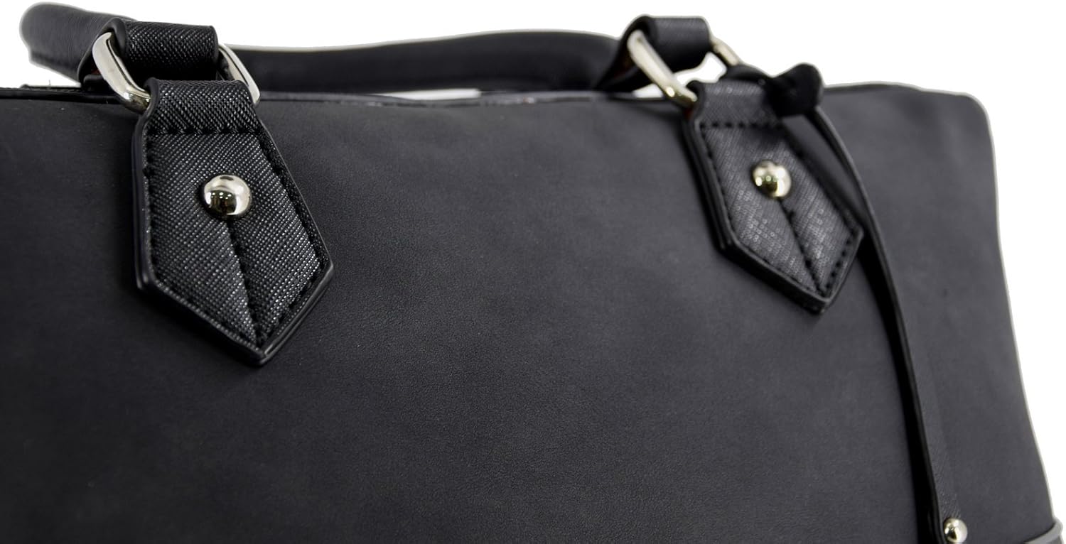 David Jones - Dam Stor Handväska - PU Läder Tote Bag - Praktisk Randig Axelväska - Kvinnor Medelstor Väska Axelremsväska Tygväska Damväska Shopper - Trendig Mode Elegant Kontor Arbete