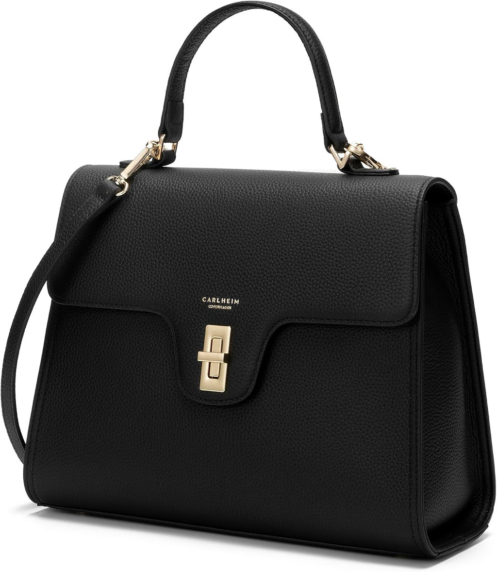 Carlheim, Skagen Genuine Leather collection, Estelle Genuine Leather Handbag (Black)