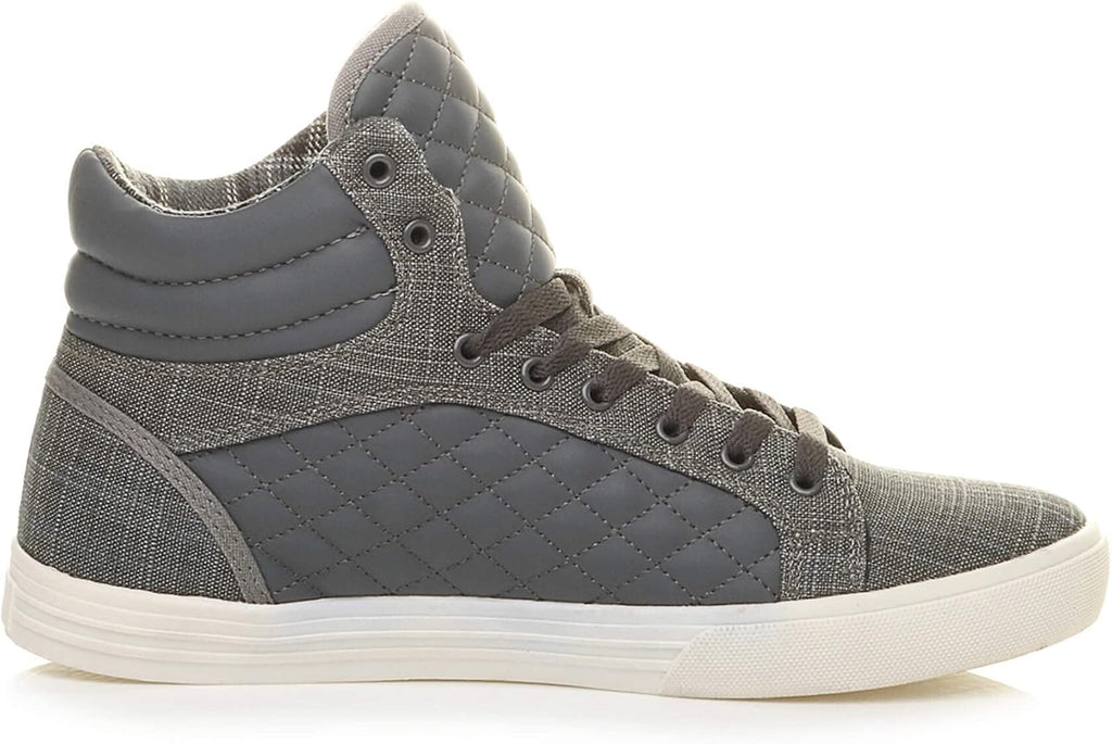 Ajvani Platt snörning för män quiltad vardaglig hög topp ankelstövlar sneakers storlek.