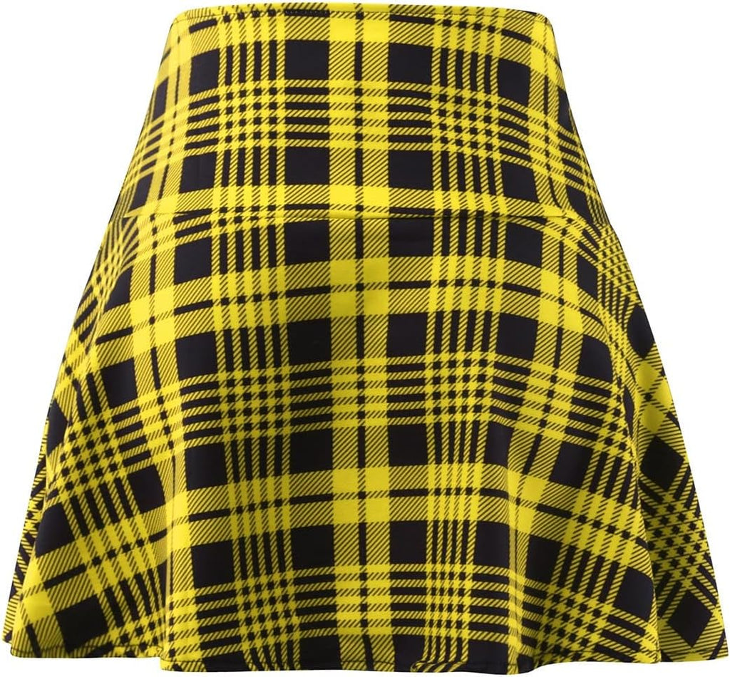 Leather Skirt plus Size Women Fashion Sexy Casual Lattice Printing A-line Mini Skirt Plaid Skirts
