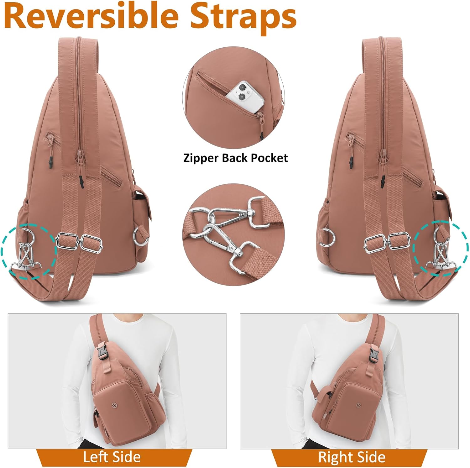 Bröstväska liten ryggsäck herr crossbody väska sling väska lätt bröstväska stöldskydd nylon ryggsäck axelväska herr dam för cykling resor sport