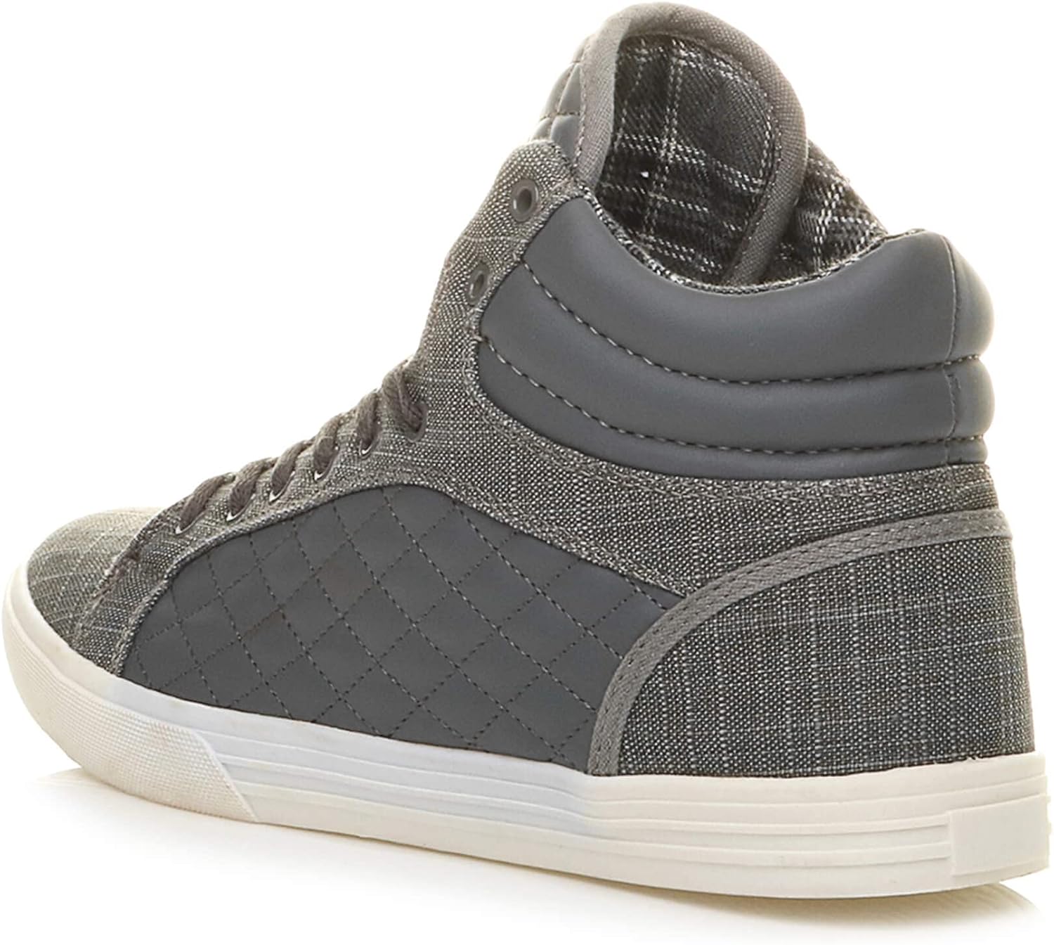 Ajvani Platt snörning för män quiltad vardaglig hög topp ankelstövlar sneakers storlek.