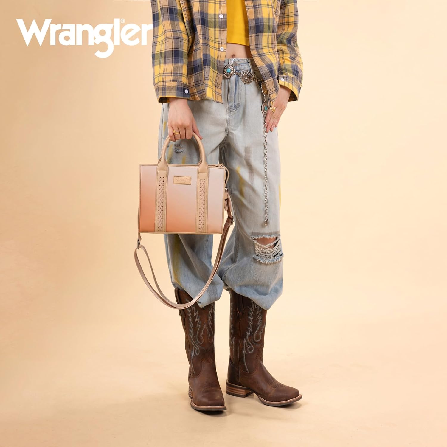 Montana West Wrangler Tote Bag for Women Zipper Shoulder Handbag toteväskor