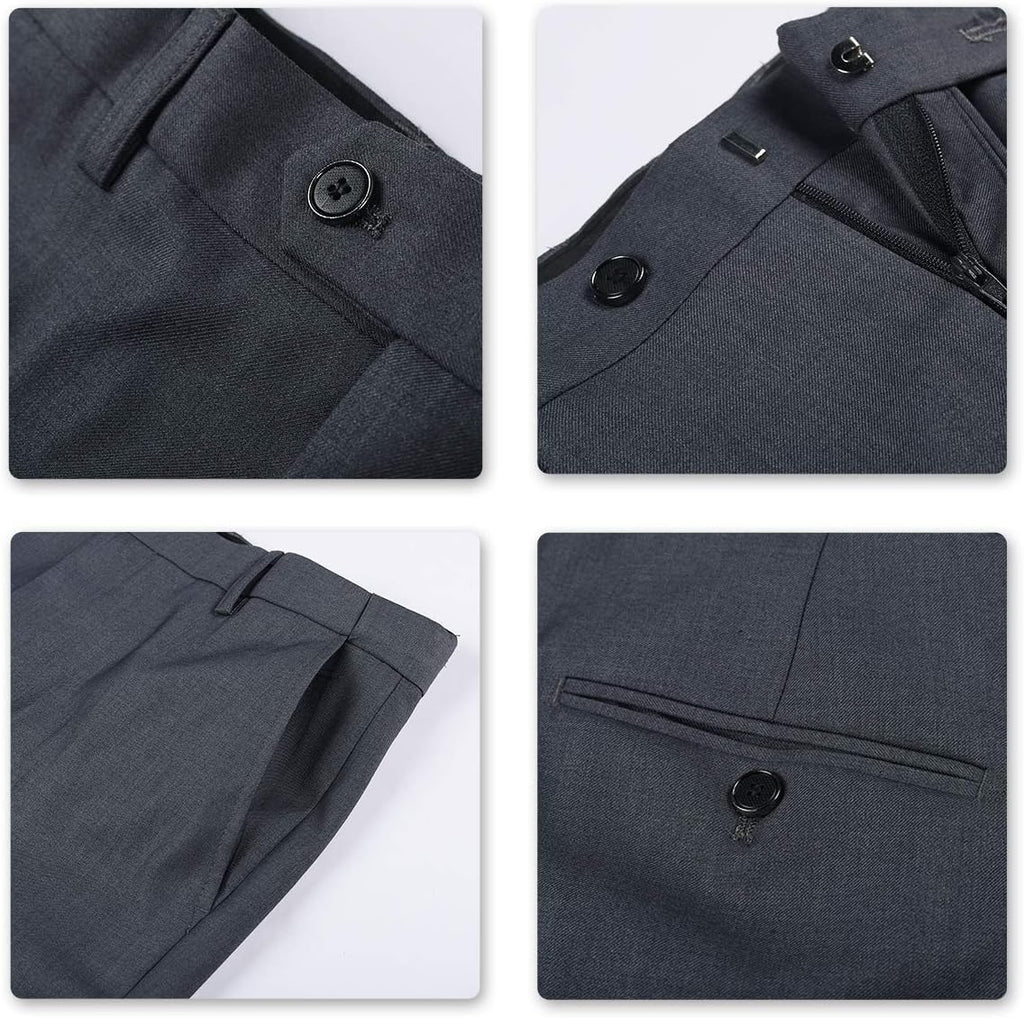 YOUTHUP 3-delad kostym smal passform för män elegant business bröllop kostym blazer västar byxor