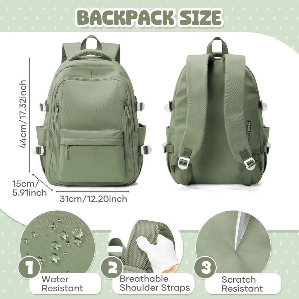 HYC00 Skolryggsäck Flicka Skolväska Lätt Ryggsäck Tjej Tonåring Bokväskor Skola Skolväskor Pojkar Laptop Ryggsäck Dam 14 Tum College Bag Fritidsryggsäck för Kvinnor Casual Dagsryggsäck,Blå
